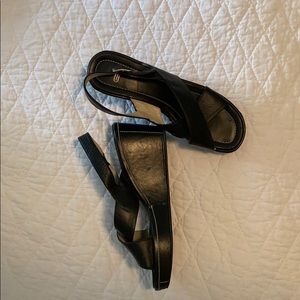 Coach leather wedge sandals